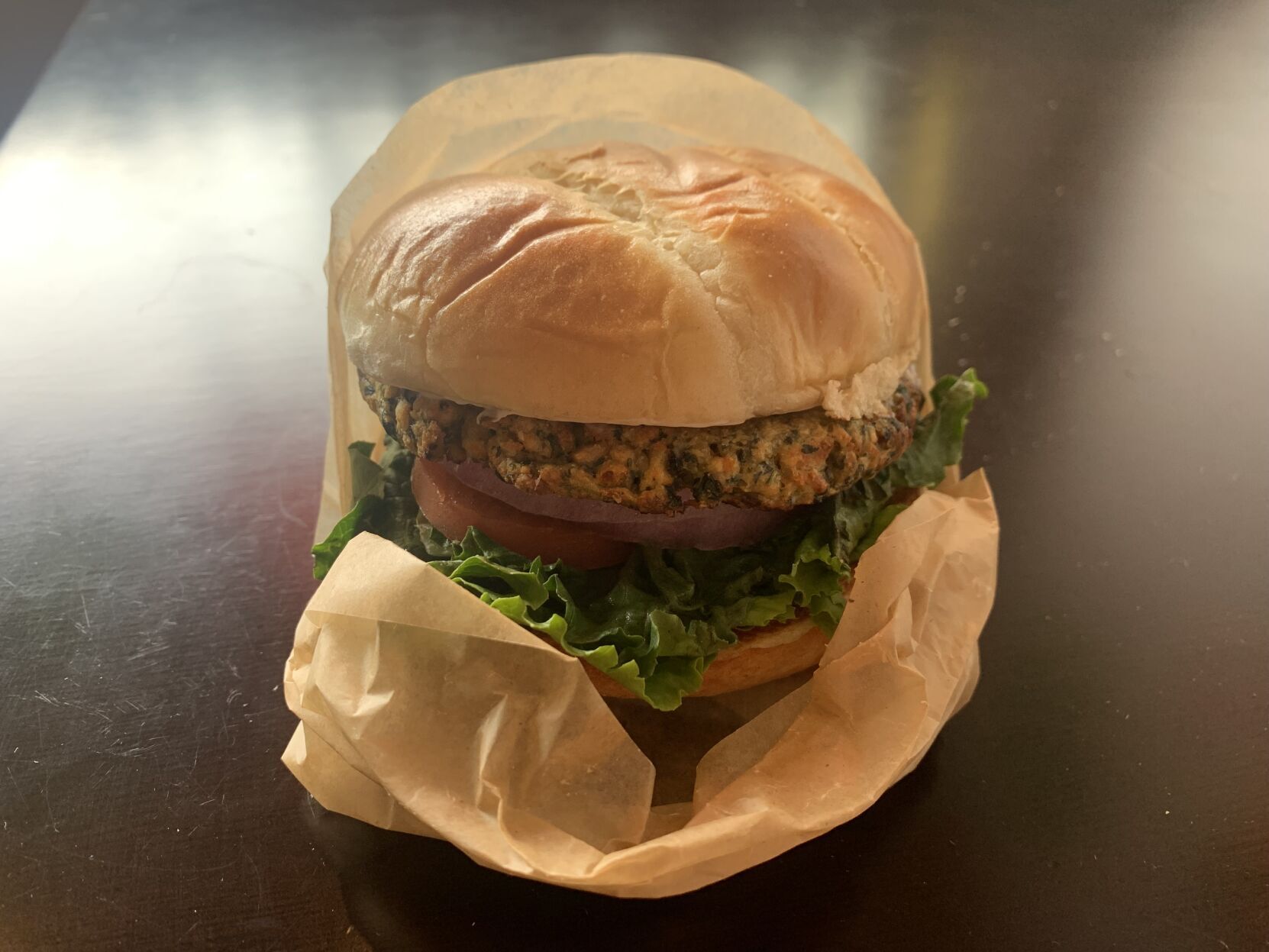 Sookie's vegan spinach chicken pesto sandwich
